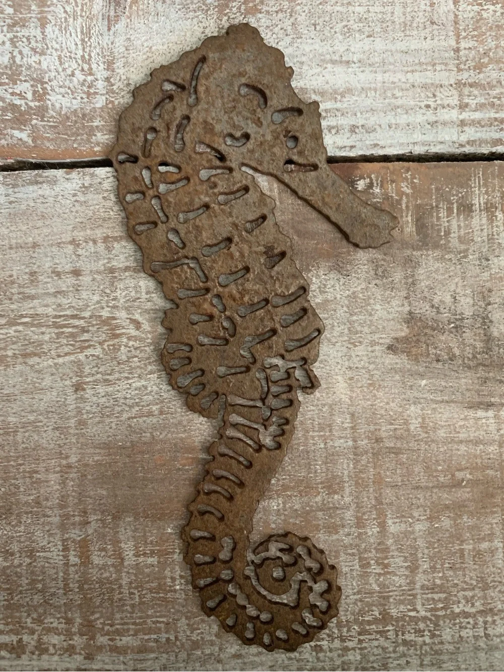 Rustic Coastal Metal Wall Art Set Crab Seahorse Starfish Beach Nautical Decor